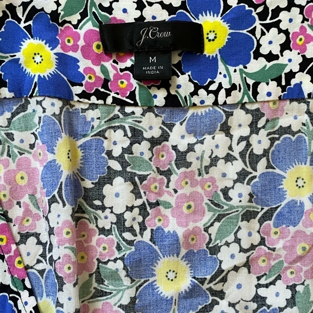 J. Crew Fabrizia Blue Pink Jersey Midi Ditsy Floral Wrap Retro Midi Dress